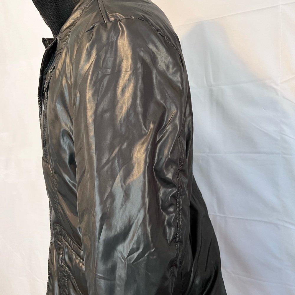 Tallia Mens Size L Black Jacket Coat w/ Zipper 5 Snap & Detachable Collar - Picture 10 of 14